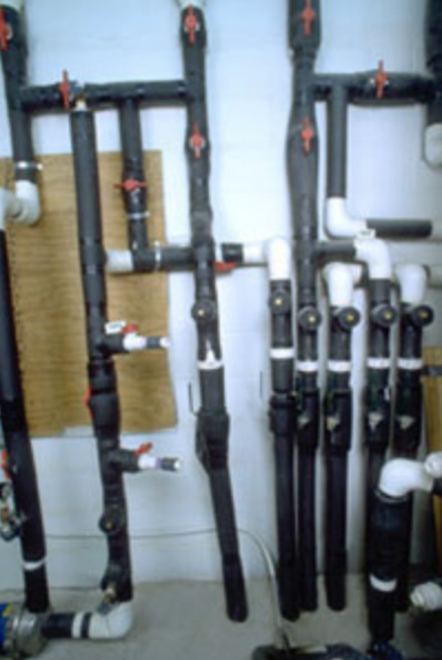 exposed geothermal pipes